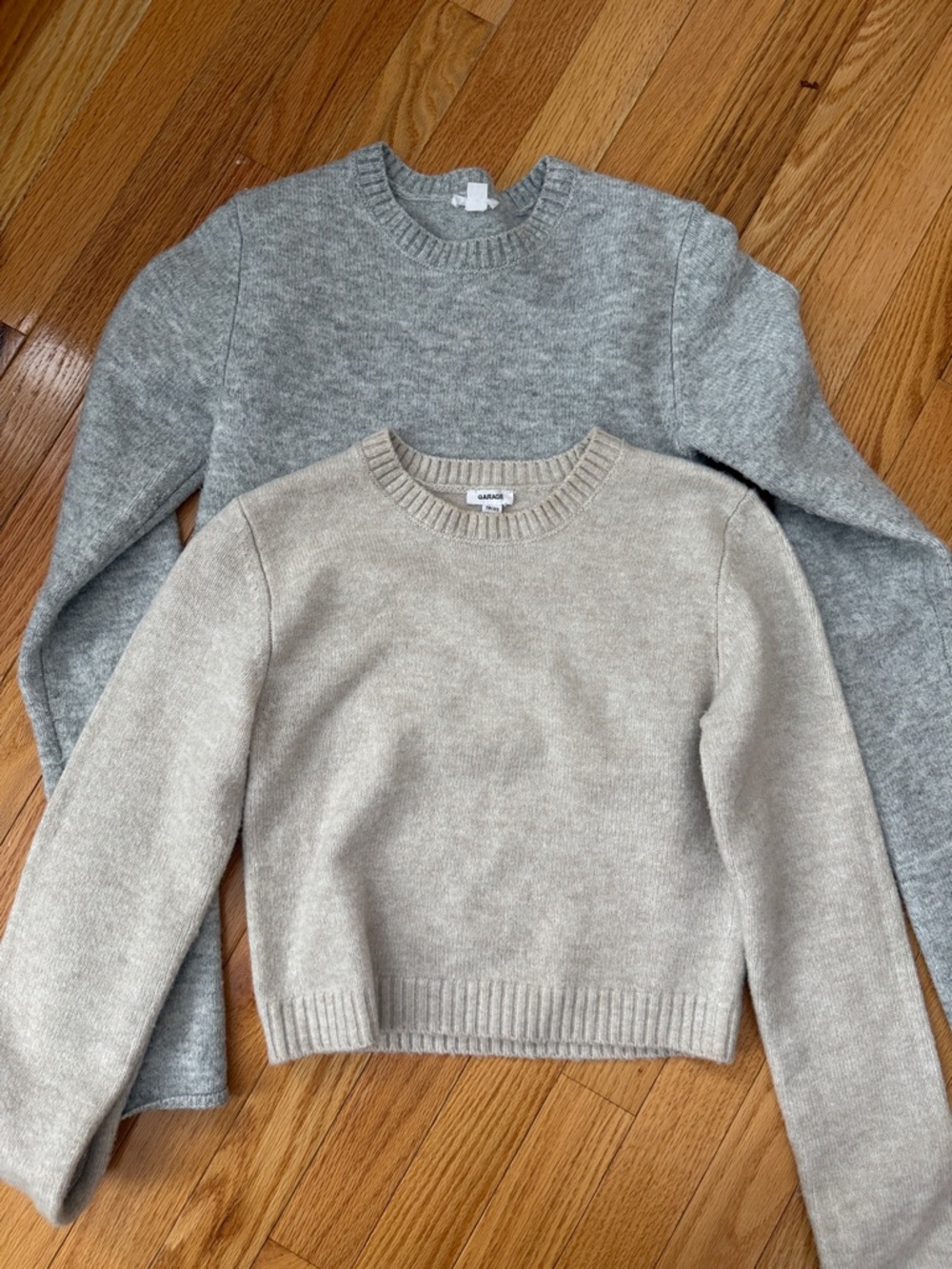 Garage Crewneck Sweater Duo — Gray and Oatmeal